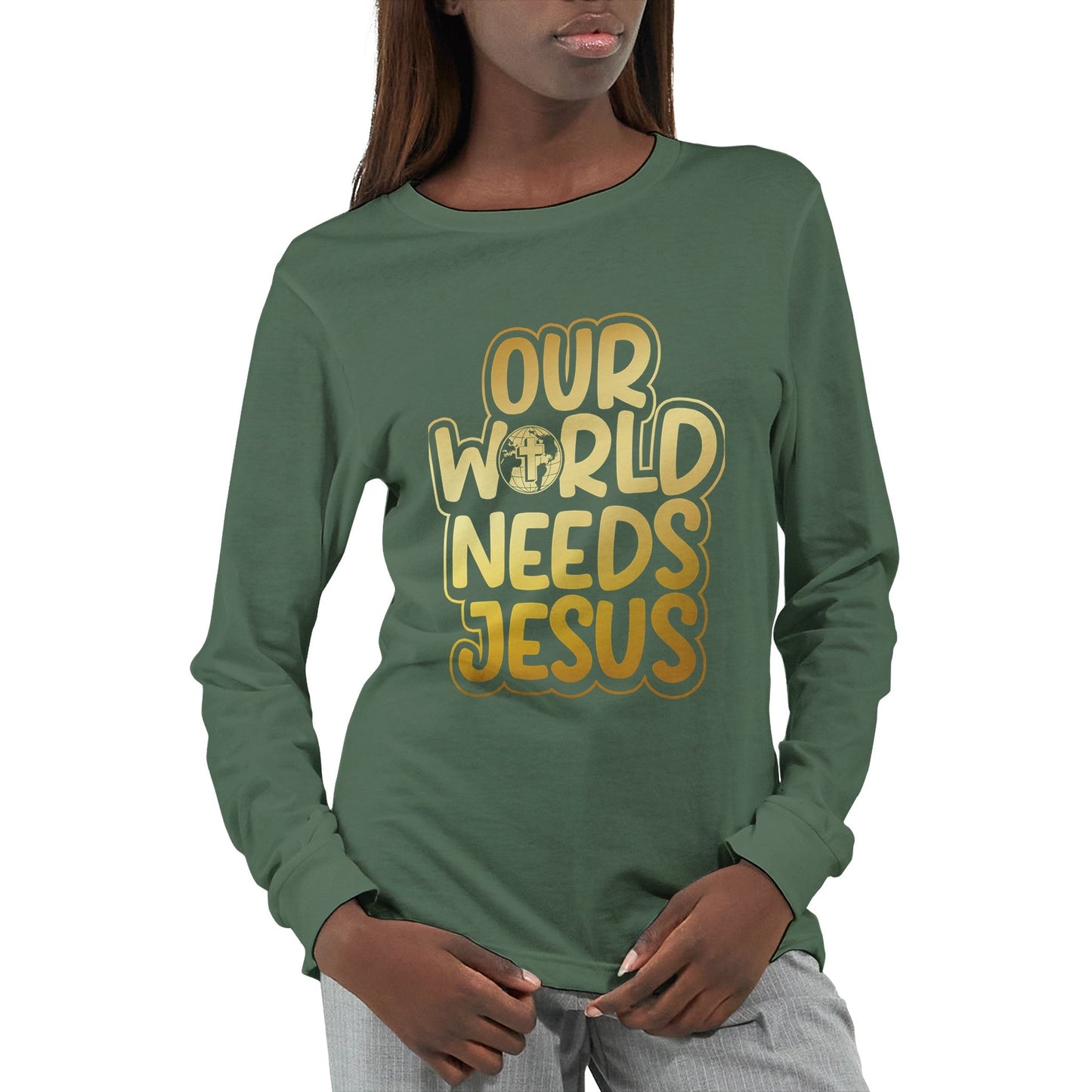 Our Word Needs Jesus - Premium Unisex Longsleeve T-shirtThis soft long-sleeved crew shirt is a good choice for a classic long sleeve t-shirt.
100% combed ringspun cotton32 singles thread weight4.3 oz. fabric weightFabric Jesus - Premium Unisex Longsleeve