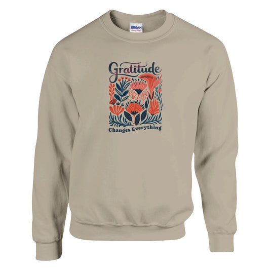 Classic Unisex Crewneck Sweatshirt | Gildan® 18000A heavy blend sweatshirt. Crafted from a soft blend of 50% cotton and 50% polyester. Features air jet yarn for a softer feel and reduced pilling.Double-needle stitGratitude - Classic Unisex Crewneck Sweatshirt