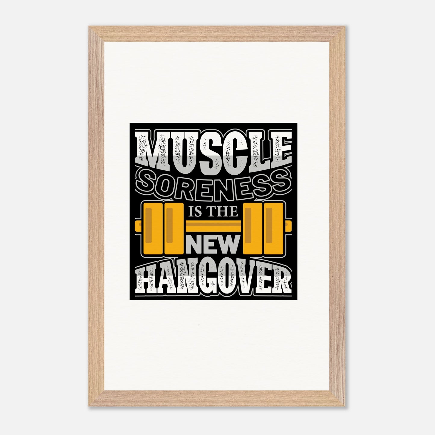 Muscle soreness - Premium Wooden Framed Poster With Museum-Quality MatOur ready-to-hang premium wooden framed posters showcase meticulous craftsmanship. Milled from responsibly sourced oak, our natural frames have a classic appeal, whiMuscle soreness - Premium Wooden Framed Poster