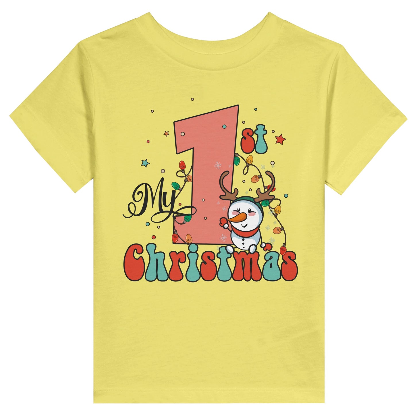 1st Christmas - Toddler Staple T-Shirt | Bella + Canvas 3001TElevate your child's wardrobe with a personalized kid's t-shirt. The Bella Canvas short sleeve tee for toddlers is made from 100% Airlume combed and ring-spun cotton1st Christmas - Toddler Staple