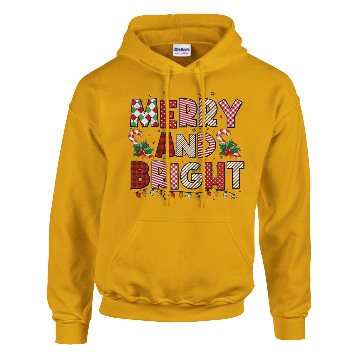 Merry ND bRIGHT Classic Unisex Pullover Hoodie | Gildan® 18500A heavy blend hoodie. Crafted from a soft blend of 50% cotton and 50% polyester.
Features a double-lined hood with matching drawstring.
The fabric's air jet yarn offbRIGHT Classic Unisex Pullover Hoodie