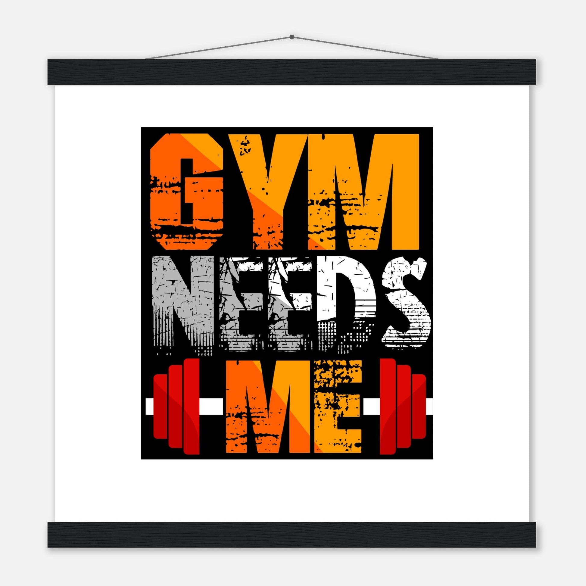 Gym Needs Me - Premium Matte Paper Poster with HangerOur minimalist wooden hangers are made with four magnetic wooden dowels, two that clamp to the top of your print and two that clamp to the bottom to give a vintage l- Premium Matte Paper Poster