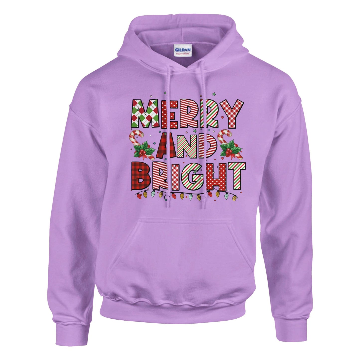 Merry ND bRIGHT Classic Unisex Pullover Hoodie | Gildan® 18500A heavy blend hoodie. Crafted from a soft blend of 50% cotton and 50% polyester.
Features a double-lined hood with matching drawstring.
The fabric's air jet yarn offbRIGHT Classic Unisex Pullover Hoodie