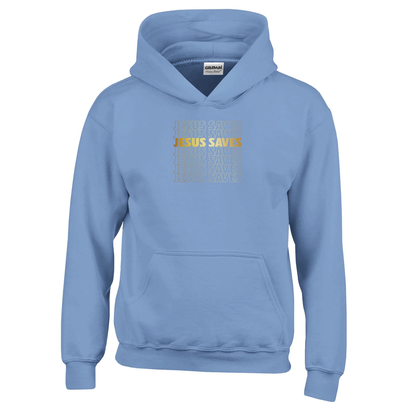 Jesus Saves - Classic Kids Pullover Hoodie | Gildan 18500BA heavy blend kids hoodie. Crafted from a soft blend of 50% cotton and 50% polyester.
Features a double-lined hood.
The fabric's air jet yarn offers a softer feel anJesus Saves - Classic Kids Pullover Hoodie