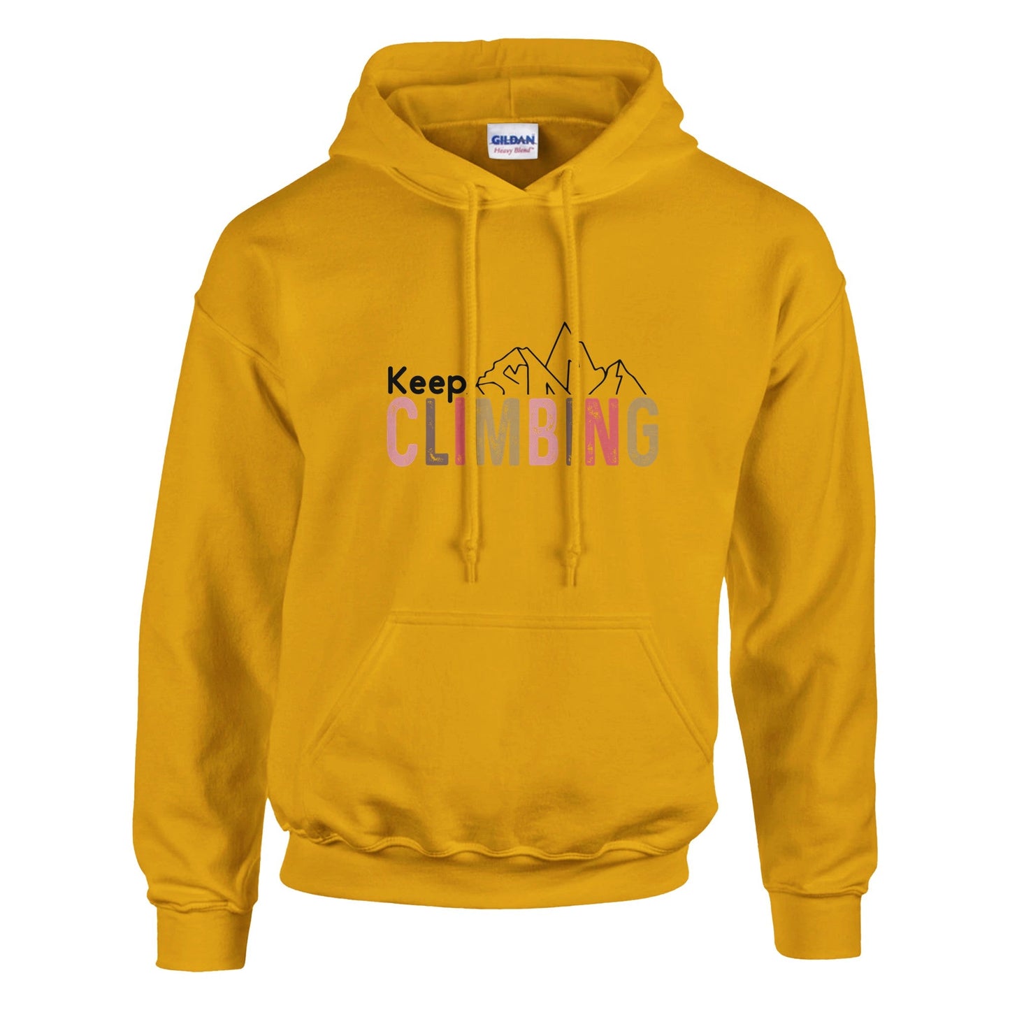 Keep Climbing - Classic Unisex Pullover Hoodie | Gildan® 18500A heavy blend hoodie. Crafted from a soft blend of 50% cotton and 50% polyester.
Features a double-lined hood with matching drawstring.
The fabric's air jet yarn offClimbing - Classic Unisex Pullover Hoodie