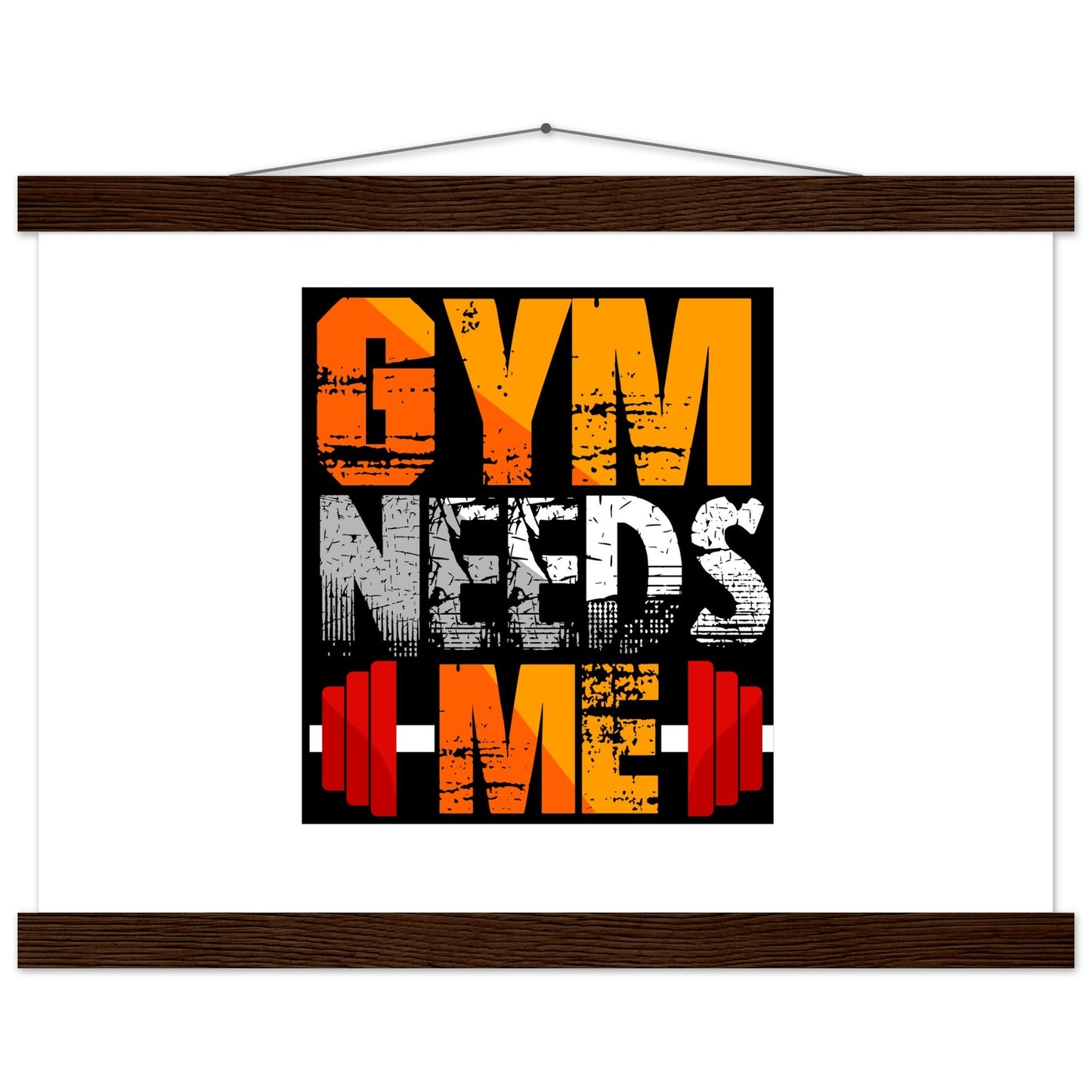 Gym Needs Me - Premium Matte Paper Poster with HangerOur minimalist wooden hangers are made with four magnetic wooden dowels, two that clamp to the top of your print and two that clamp to the bottom to give a vintage l- Premium Matte Paper Poster