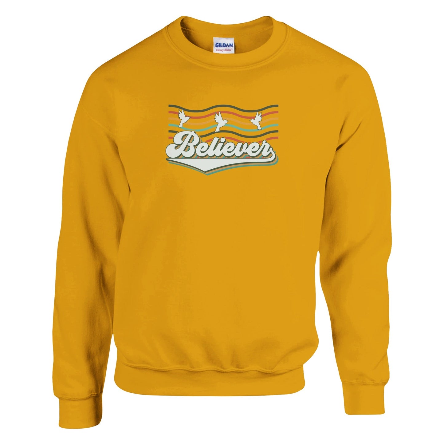 Believe - Classic Unisex Crewneck Sweatshirt | Gildan® 18000A heavy blend sweatshirt. Crafted from a soft blend of 50% cotton and 50% polyester.
 Features air jet yarn for a softer feel and reduced pilling.
Double-needle stit- Classic Unisex Crewneck Sweatshirt