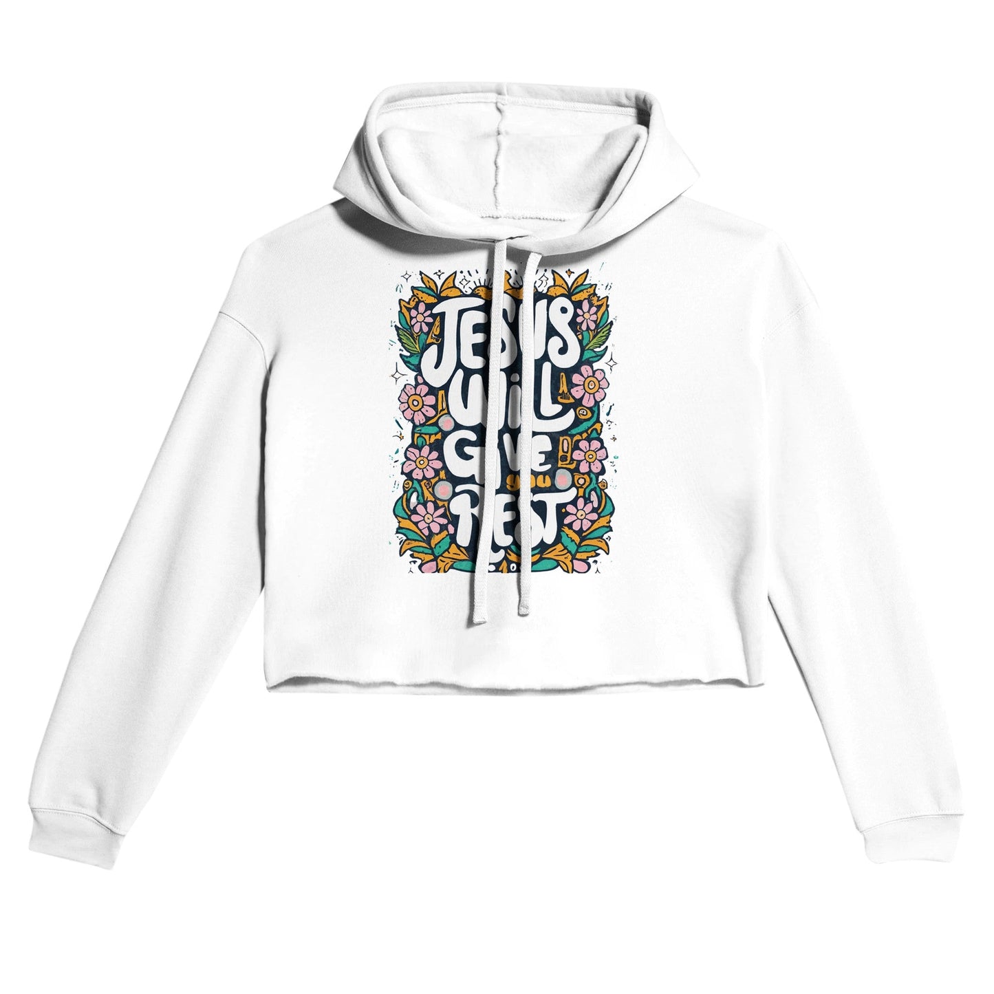 Jesus Rest - Women's Cropped Hoodie | Bella + Canvas 7502An exceptional hoodie that seamlessly blends comfort and style. This fashion-forward garment is an absolute must-have for your wardrobe, effortlessly making a bold sJesus Rest - Women'