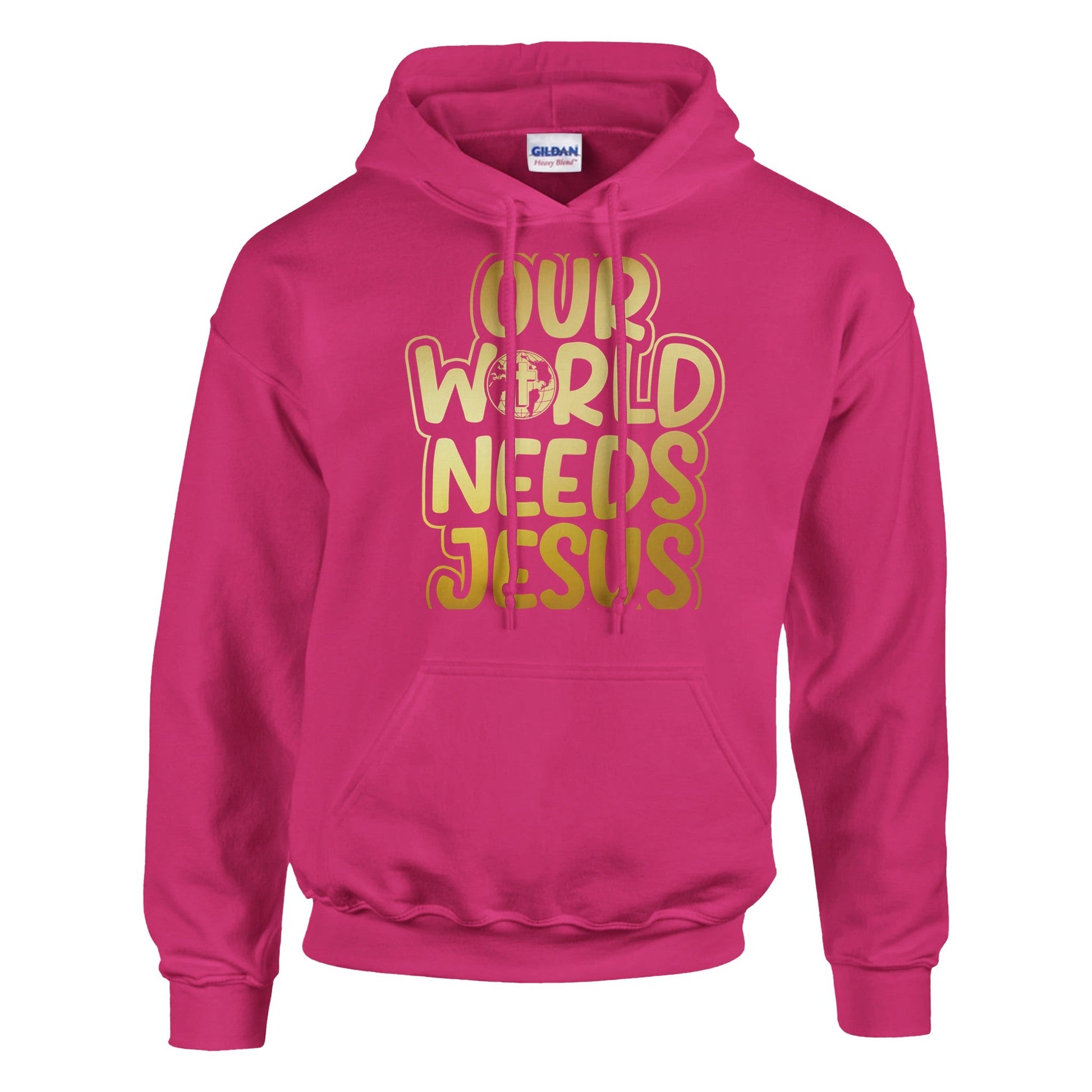 Our Word Needs Jesus - Classic Unisex Pullover Hoodie | Gildan® 18500A heavy blend hoodie. Crafted from a soft blend of 50% cotton and 50% polyester.
Features a double-lined hood with matching drawstring.
The fabric's air jet yarn offJesus - Classic Unisex Pullover Hoodie