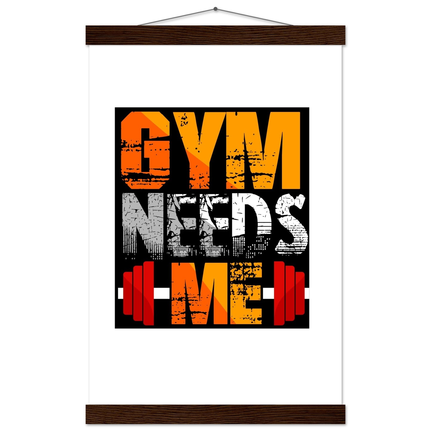 Gym Needs Me - Premium Matte Paper Poster with HangerOur minimalist wooden hangers are made with four magnetic wooden dowels, two that clamp to the top of your print and two that clamp to the bottom to give a vintage l- Premium Matte Paper Poster