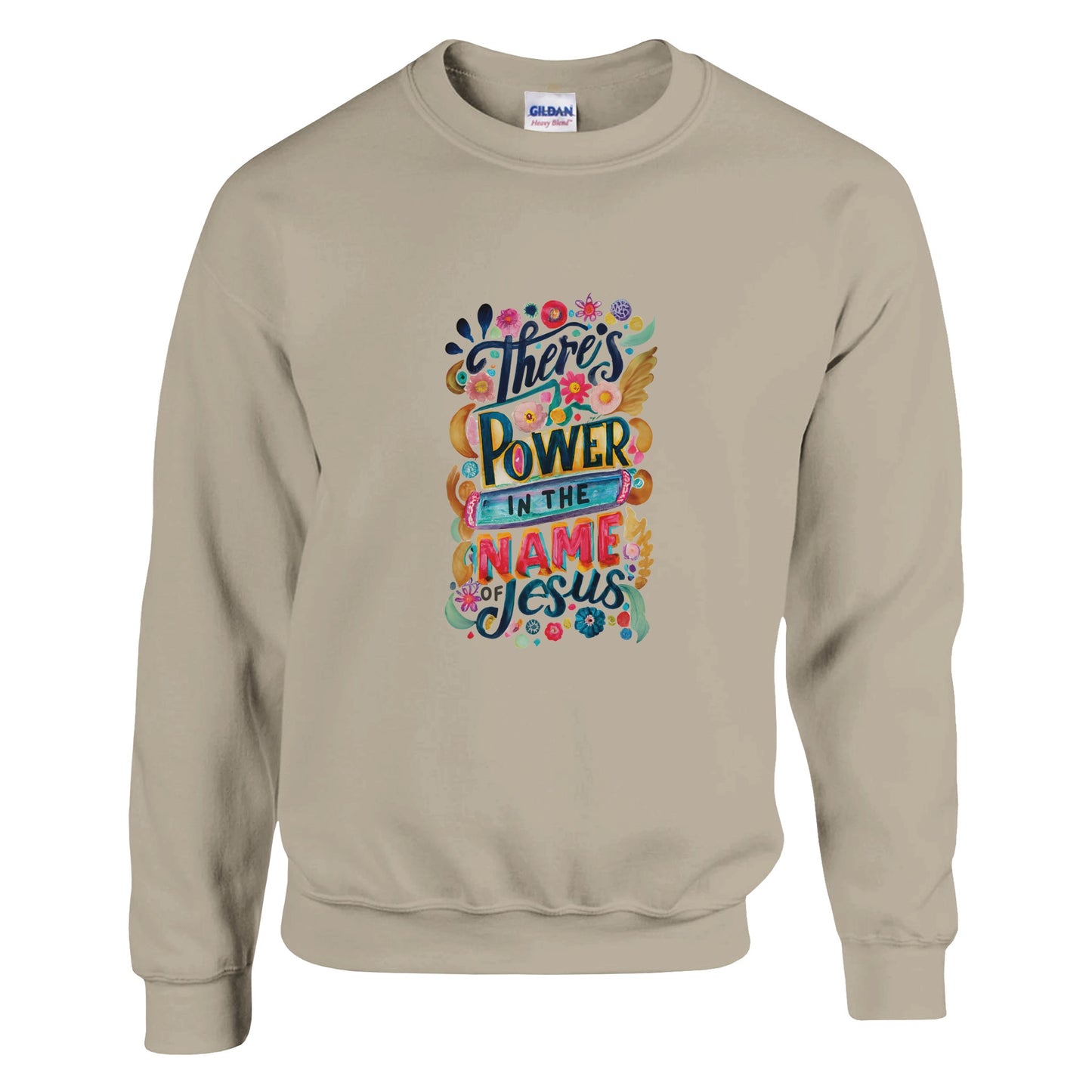 Power - Classic Unisex Crewneck Sweatshirt | Gildan® 18000A heavy blend sweatshirt. Crafted from a soft blend of 50% cotton and 50% polyester.
 Features air jet yarn for a softer feel and reduced pilling.
Double-needle stitPower - Classic Unisex Crewneck Sweatshirt