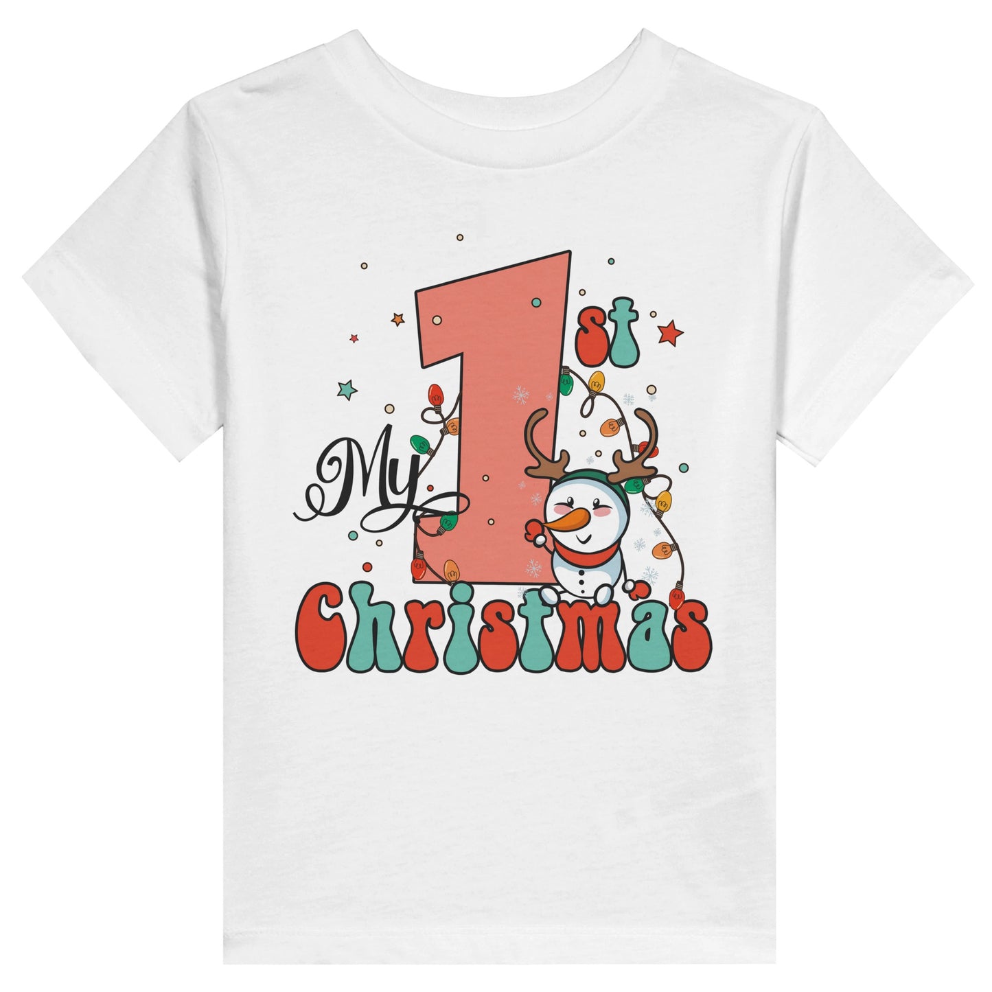 1st Christmas - Toddler Staple T-Shirt | Bella + Canvas 3001TElevate your child's wardrobe with a personalized kid's t-shirt. The Bella Canvas short sleeve tee for toddlers is made from 100% Airlume combed and ring-spun cotton1st Christmas - Toddler Staple