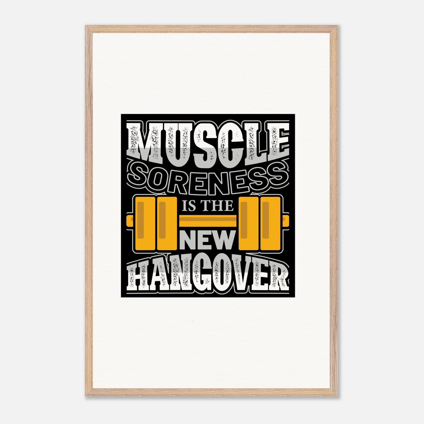 Muscle soreness - Premium Wooden Framed Poster With Museum-Quality MatOur ready-to-hang premium wooden framed posters showcase meticulous craftsmanship. Milled from responsibly sourced oak, our natural frames have a classic appeal, whiMuscle soreness - Premium Wooden Framed Poster