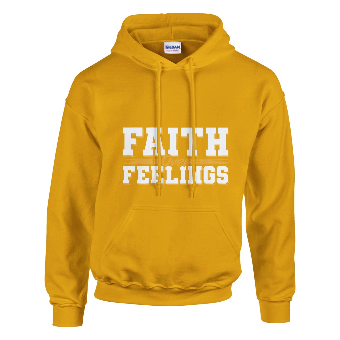 Faith over Feelings - Classic Unisex Pullover Hoodie | Gildan® 18500A heavy blend hoodie. Crafted from a soft blend of 50% cotton and 50% polyester.
Features a double-lined hood with matching drawstring.
The fabric's air jet yarn offFeelings - Classic Unisex Pullover Hoodie