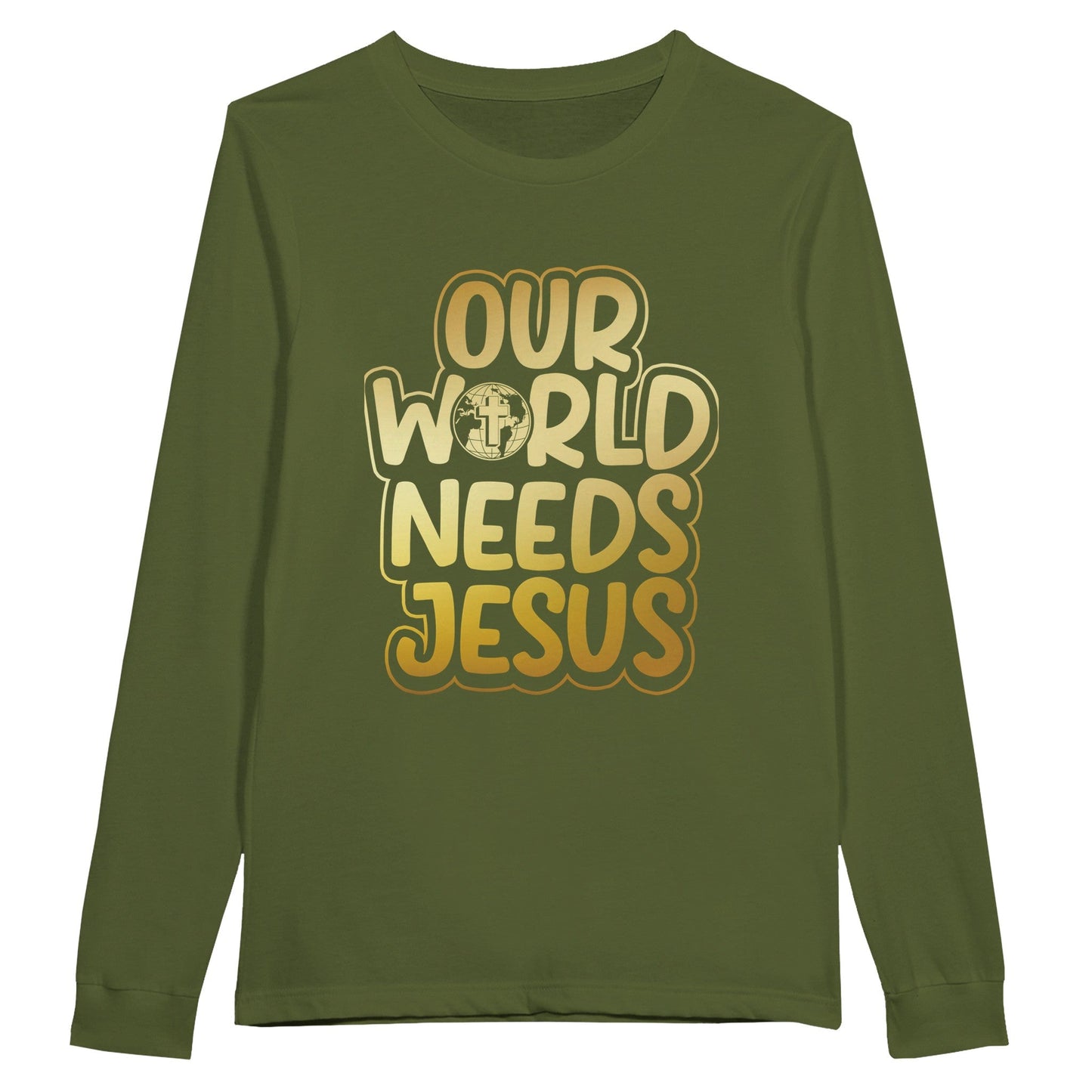 Our Word Needs Jesus - Premium Unisex Longsleeve T-shirtThis soft long-sleeved crew shirt is a good choice for a classic long sleeve t-shirt.
100% combed ringspun cotton32 singles thread weight4.3 oz. fabric weightFabric Jesus - Premium Unisex Longsleeve