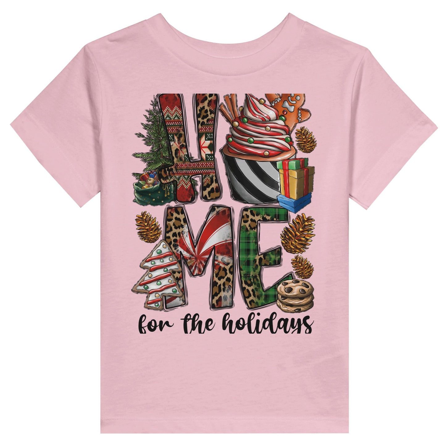 Home Holidays - Toddler Staple T-Shirt | Bella + Canvas 3001TElevate your child's wardrobe with a personalized kid's t-shirt. The Bella Canvas short sleeve tee for toddlers is made from 100% Airlume combed and ring-spun cottonHome Holidays - Toddler Staple