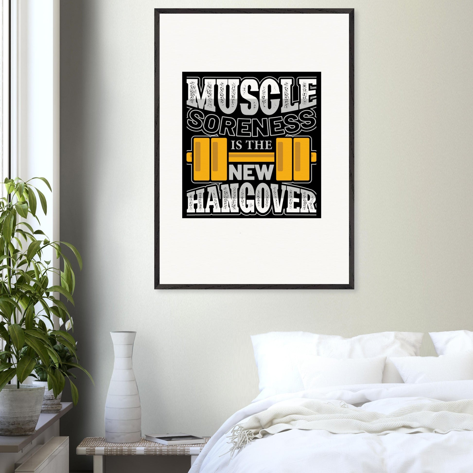 Muscle soreness - Premium Wooden Framed Poster With Museum-Quality MatOur ready-to-hang premium wooden framed posters showcase meticulous craftsmanship. Milled from responsibly sourced oak, our natural frames have a classic appeal, whiMuscle soreness - Premium Wooden Framed Poster