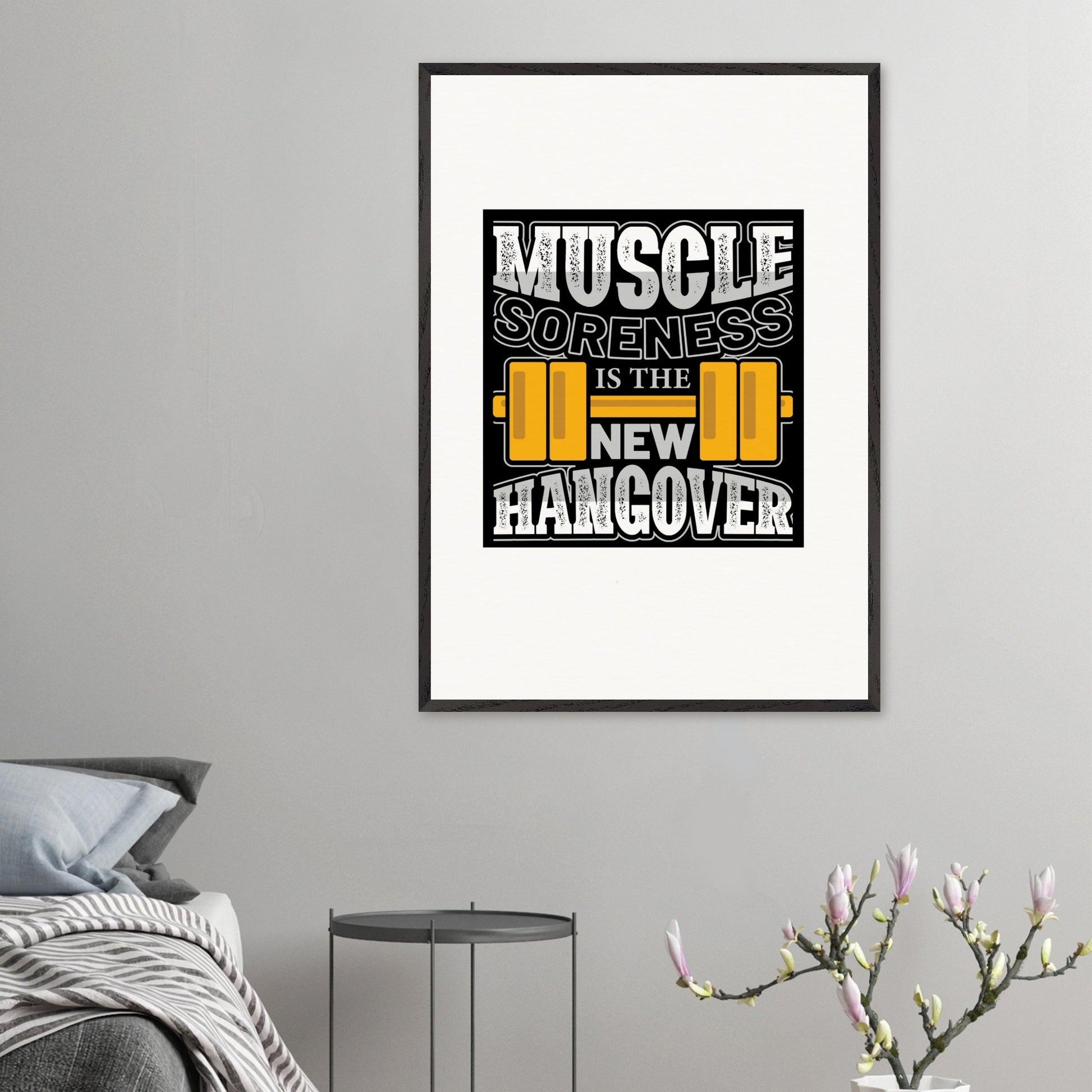 Muscle soreness - Premium Wooden Framed Poster With Museum-Quality MatOur ready-to-hang premium wooden framed posters showcase meticulous craftsmanship. Milled from responsibly sourced oak, our natural frames have a classic appeal, whiMuscle soreness - Premium Wooden Framed Poster