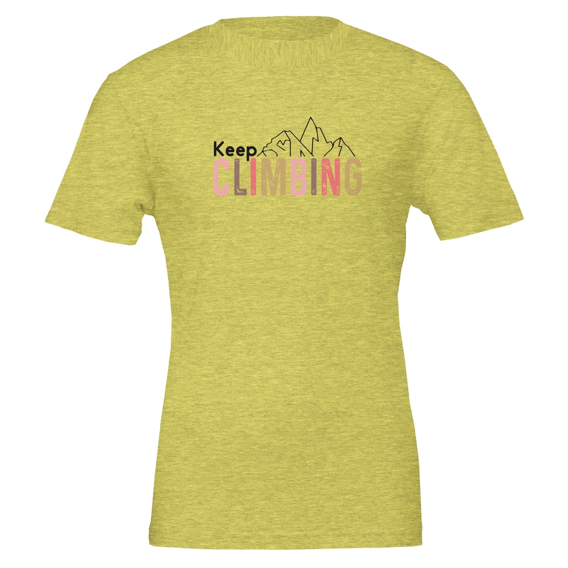 Keep Climbing - Premium Unisex Crewneck T-shirt | Bella + Canvas 3001This t-shirt is renowned for its soft feel and sturdy construction, ideal for DTG printing.

Made from 100% Airlume combed and ring-spun cotton, offering a premium, Climbing - Premium Unisex Crewneck