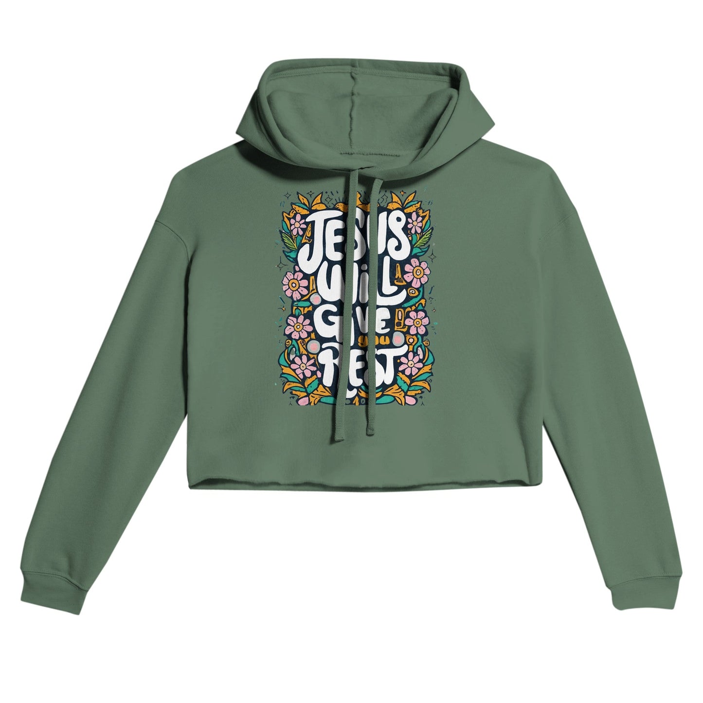 Jesus Rest - Women's Cropped Hoodie | Bella + Canvas 7502An exceptional hoodie that seamlessly blends comfort and style. This fashion-forward garment is an absolute must-have for your wardrobe, effortlessly making a bold sJesus Rest - Women'