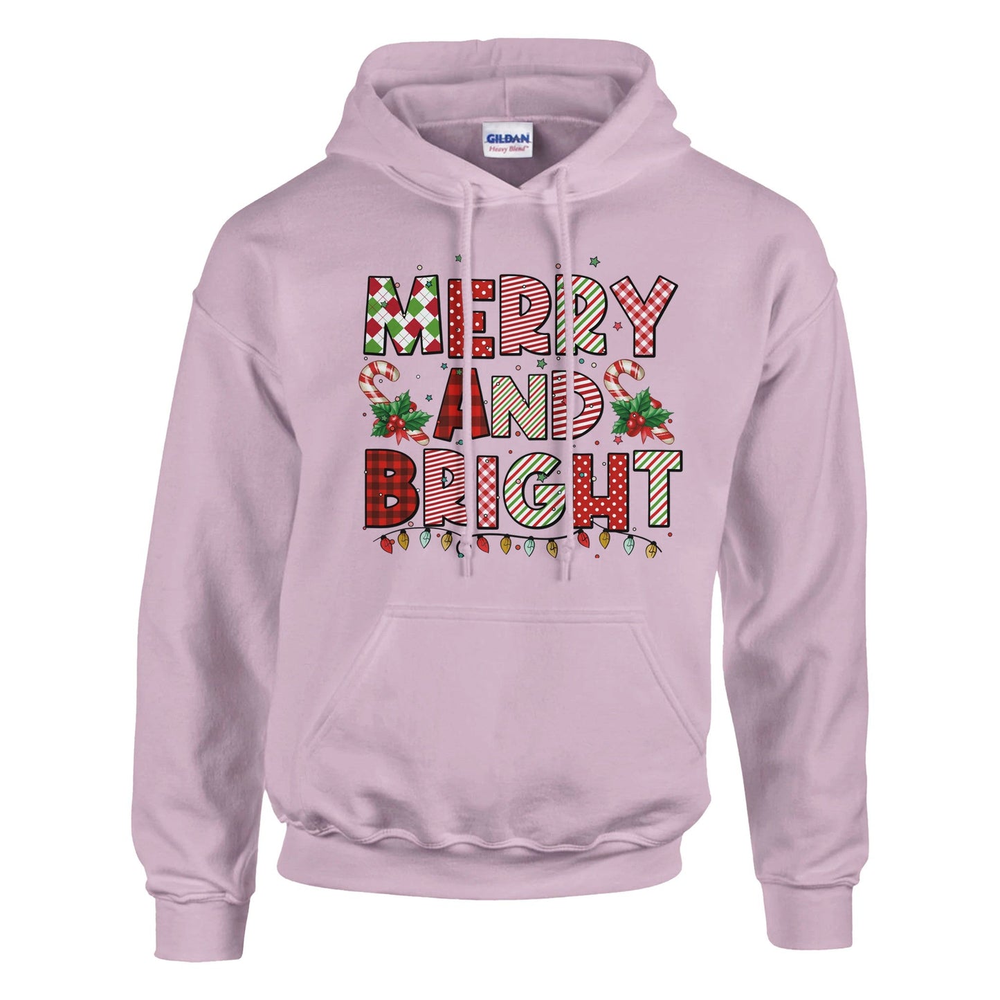 Merry ND bRIGHT Classic Unisex Pullover Hoodie | Gildan® 18500A heavy blend hoodie. Crafted from a soft blend of 50% cotton and 50% polyester.
Features a double-lined hood with matching drawstring.
The fabric's air jet yarn offbRIGHT Classic Unisex Pullover Hoodie