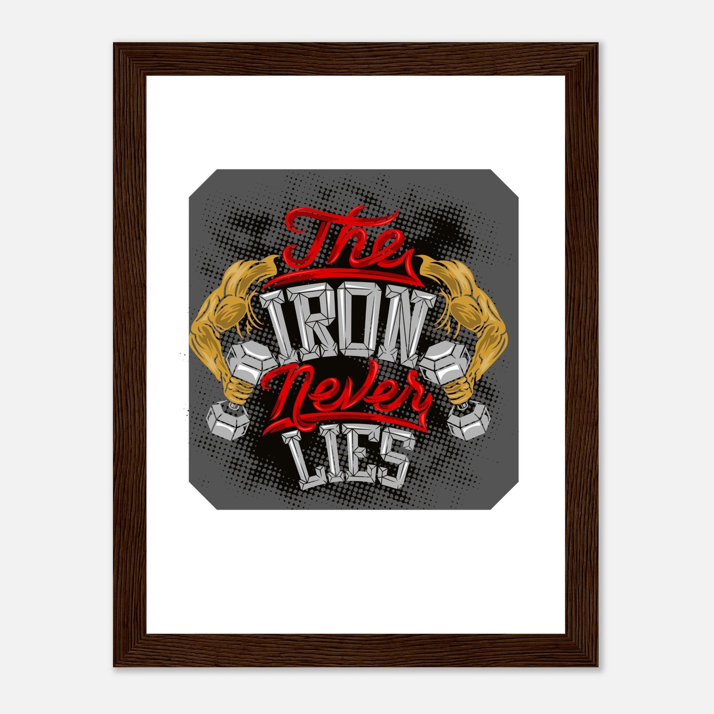 The Iron - Premium Matte Paper Wooden Framed PosterOur ready-to-hang wooden framed posters are sturdy, durable, and ready to hang instantly! The poster is made on our heavier-weight white matte paper that has a naturIron - Premium Matte Paper Wooden Framed Poster