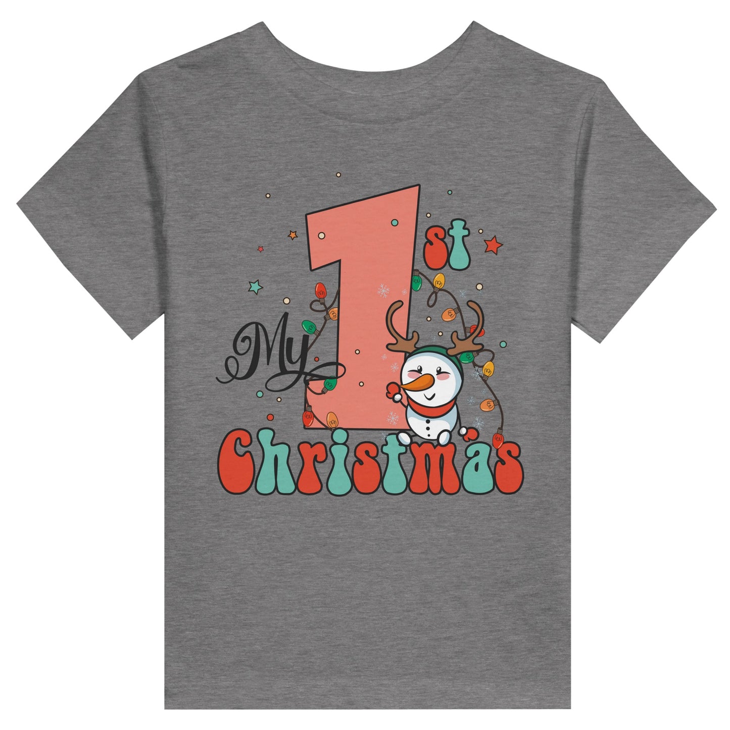 1st Christmas - Toddler Staple T-Shirt | Bella + Canvas 3001TElevate your child's wardrobe with a personalized kid's t-shirt. The Bella Canvas short sleeve tee for toddlers is made from 100% Airlume combed and ring-spun cotton1st Christmas - Toddler Staple