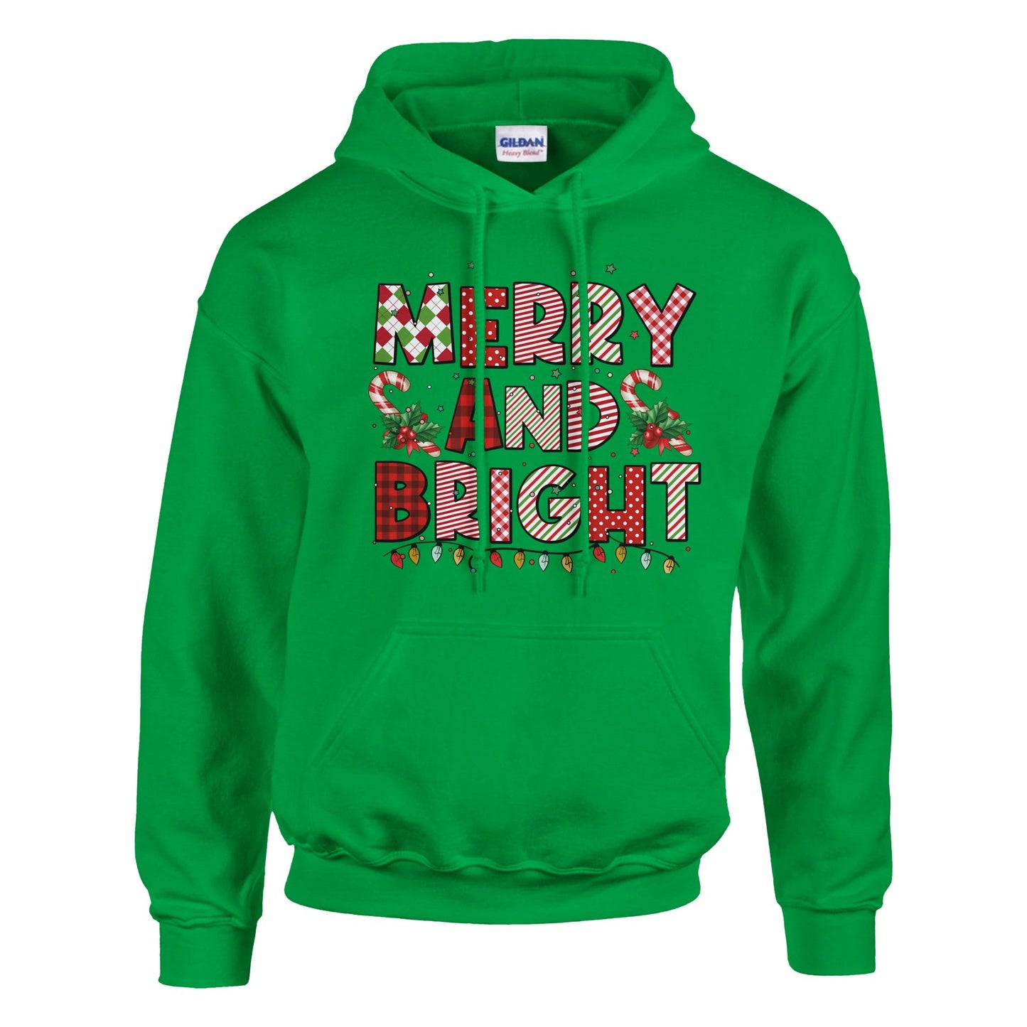 Merry ND bRIGHT Classic Unisex Pullover Hoodie | Gildan® 18500A heavy blend hoodie. Crafted from a soft blend of 50% cotton and 50% polyester.
Features a double-lined hood with matching drawstring.
The fabric's air jet yarn offbRIGHT Classic Unisex Pullover Hoodie