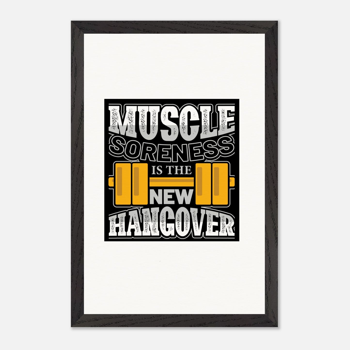 Muscle soreness - Premium Wooden Framed Poster With Museum-Quality MatOur ready-to-hang premium wooden framed posters showcase meticulous craftsmanship. Milled from responsibly sourced oak, our natural frames have a classic appeal, whiMuscle soreness - Premium Wooden Framed Poster