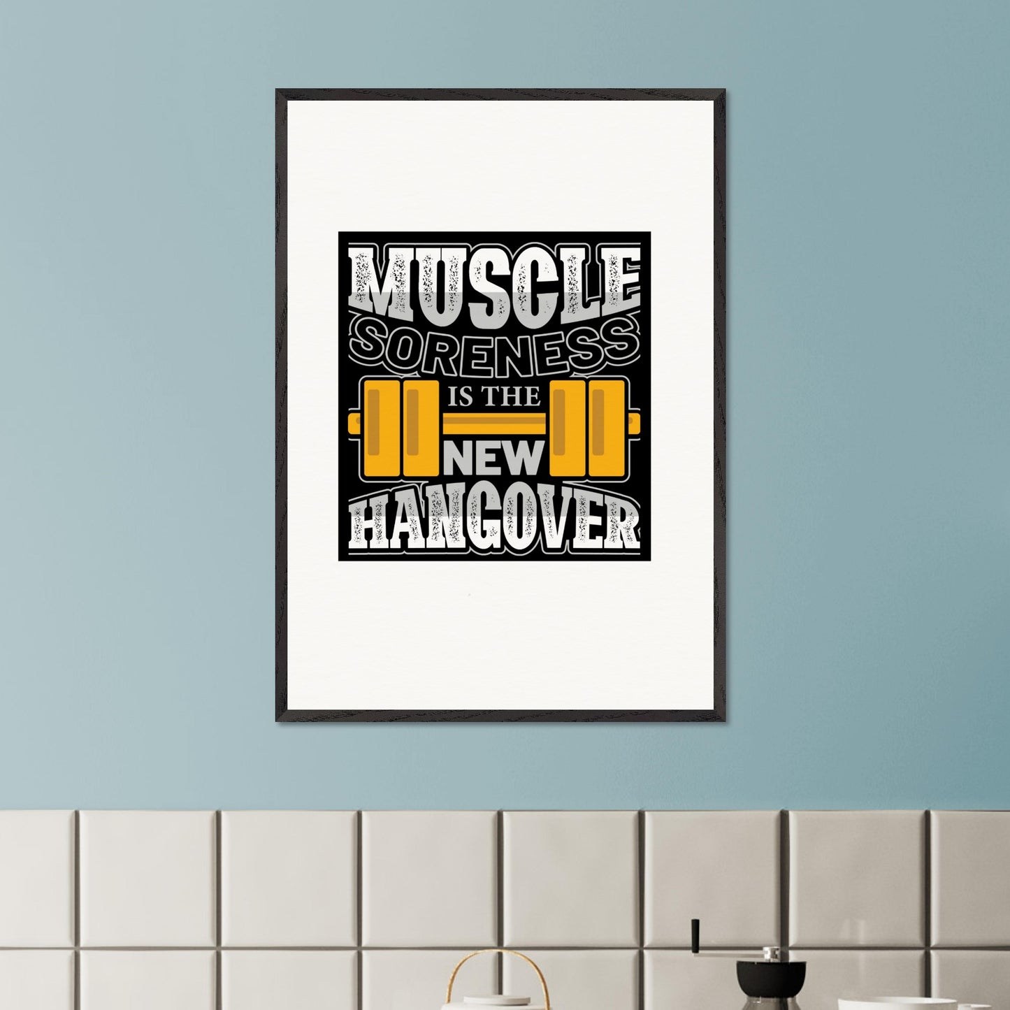 Muscle soreness - Premium Wooden Framed Poster With Museum-Quality MatOur ready-to-hang premium wooden framed posters showcase meticulous craftsmanship. Milled from responsibly sourced oak, our natural frames have a classic appeal, whiMuscle soreness - Premium Wooden Framed Poster