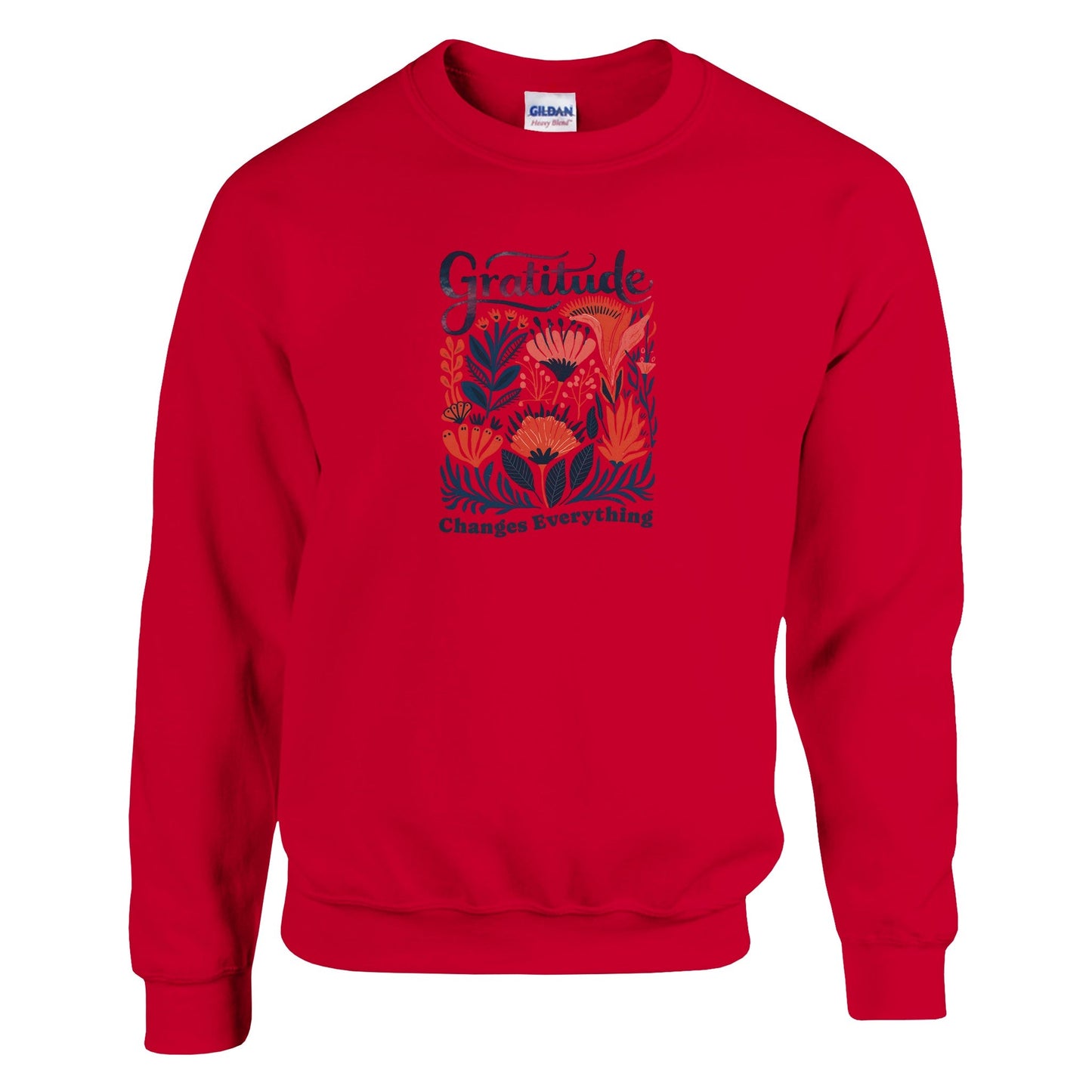 Gratitude - Classic Unisex Crewneck Sweatshirt | Gildan® 18000A heavy blend sweatshirt. Crafted from a soft blend of 50% cotton and 50% polyester.
 Features air jet yarn for a softer feel and reduced pilling.
Double-needle stitGratitude - Classic Unisex Crewneck Sweatshirt