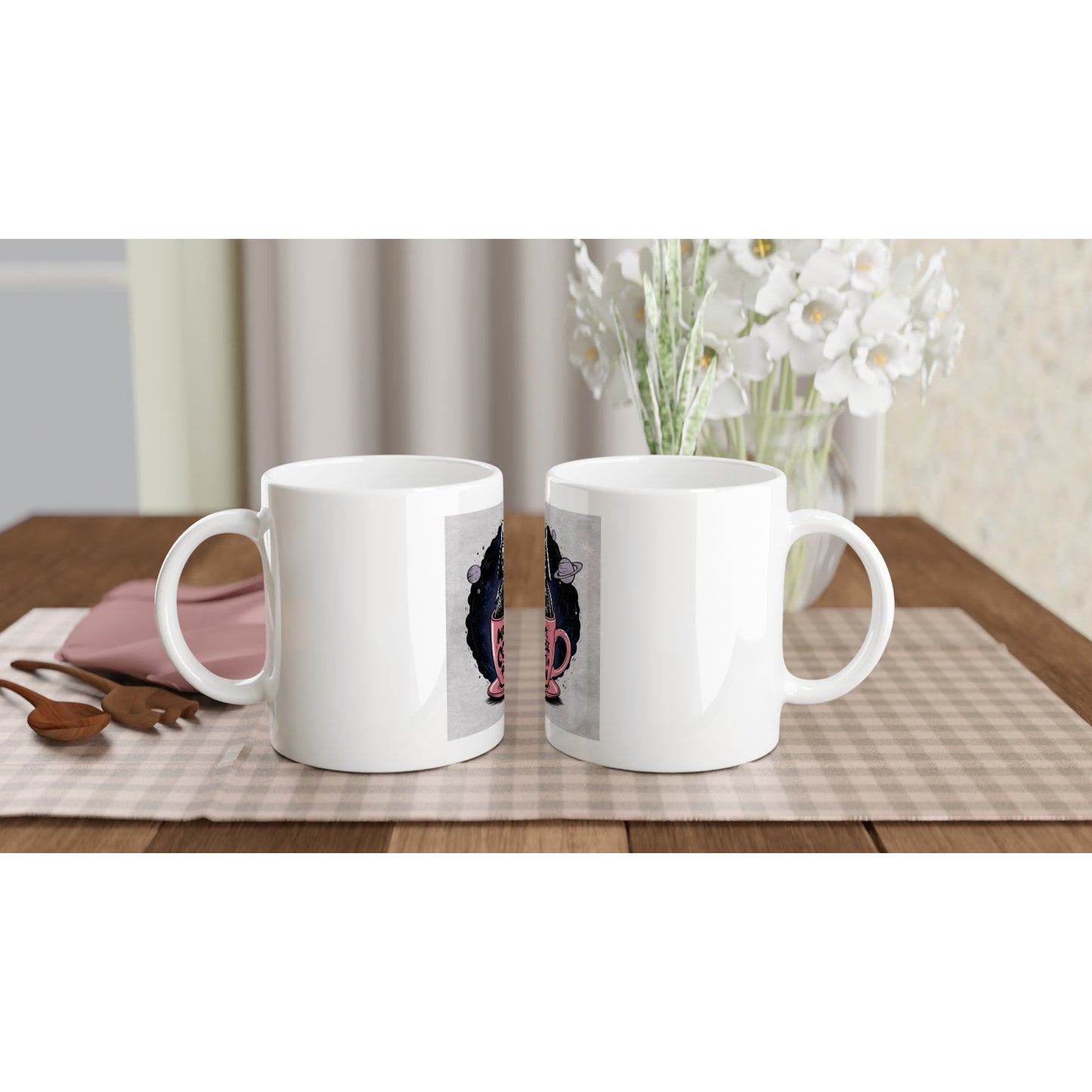 coffee - 11oz Ceramic MugThis beautiful ceramic mug is perfect for any event of the day. Your morning coffee, a hot chocolate, or any other hot beverage you enjoy. The mug is glossy white wicoffee - 11oz Ceramic Mug