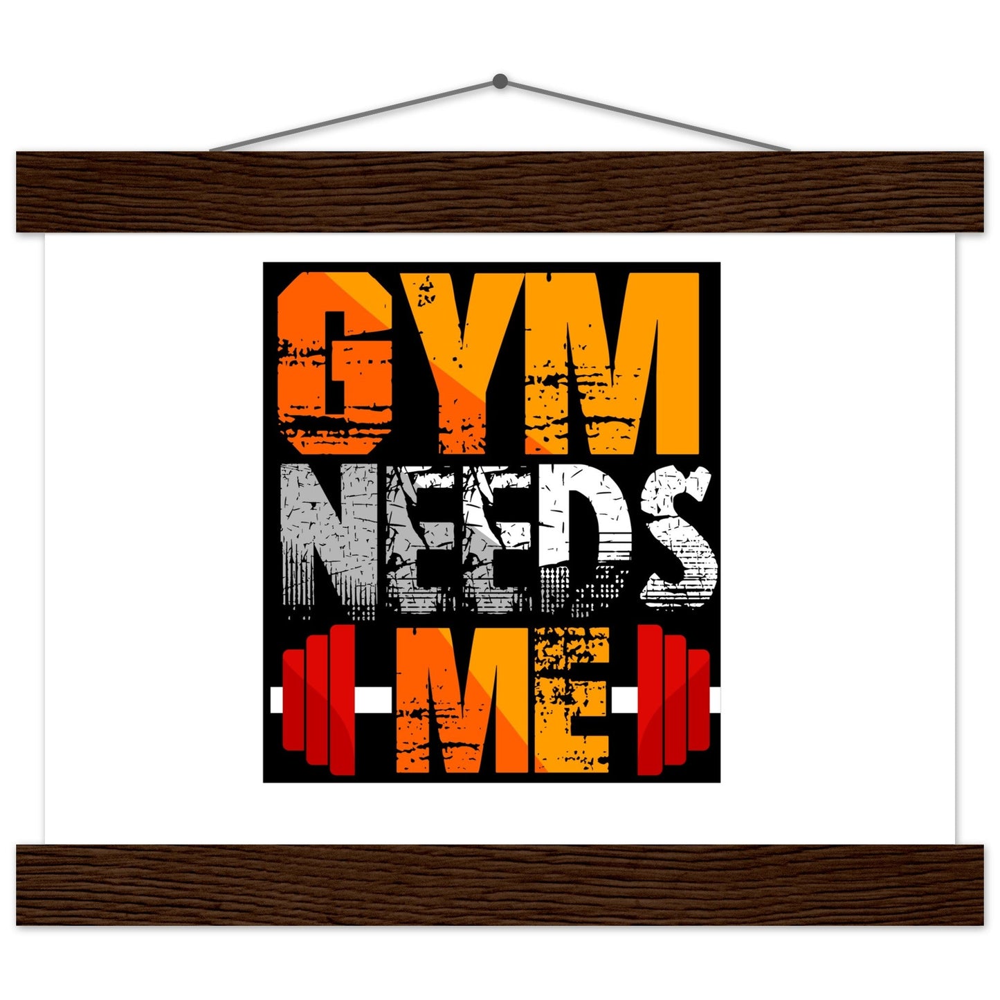 Gym Needs Me - Premium Matte Paper Poster with HangerOur minimalist wooden hangers are made with four magnetic wooden dowels, two that clamp to the top of your print and two that clamp to the bottom to give a vintage l- Premium Matte Paper Poster