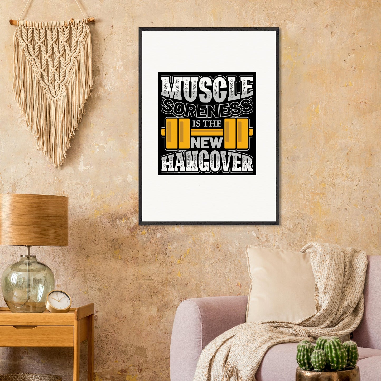 Muscle soreness - Premium Wooden Framed Poster With Museum-Quality MatOur ready-to-hang premium wooden framed posters showcase meticulous craftsmanship. Milled from responsibly sourced oak, our natural frames have a classic appeal, whiMuscle soreness - Premium Wooden Framed Poster