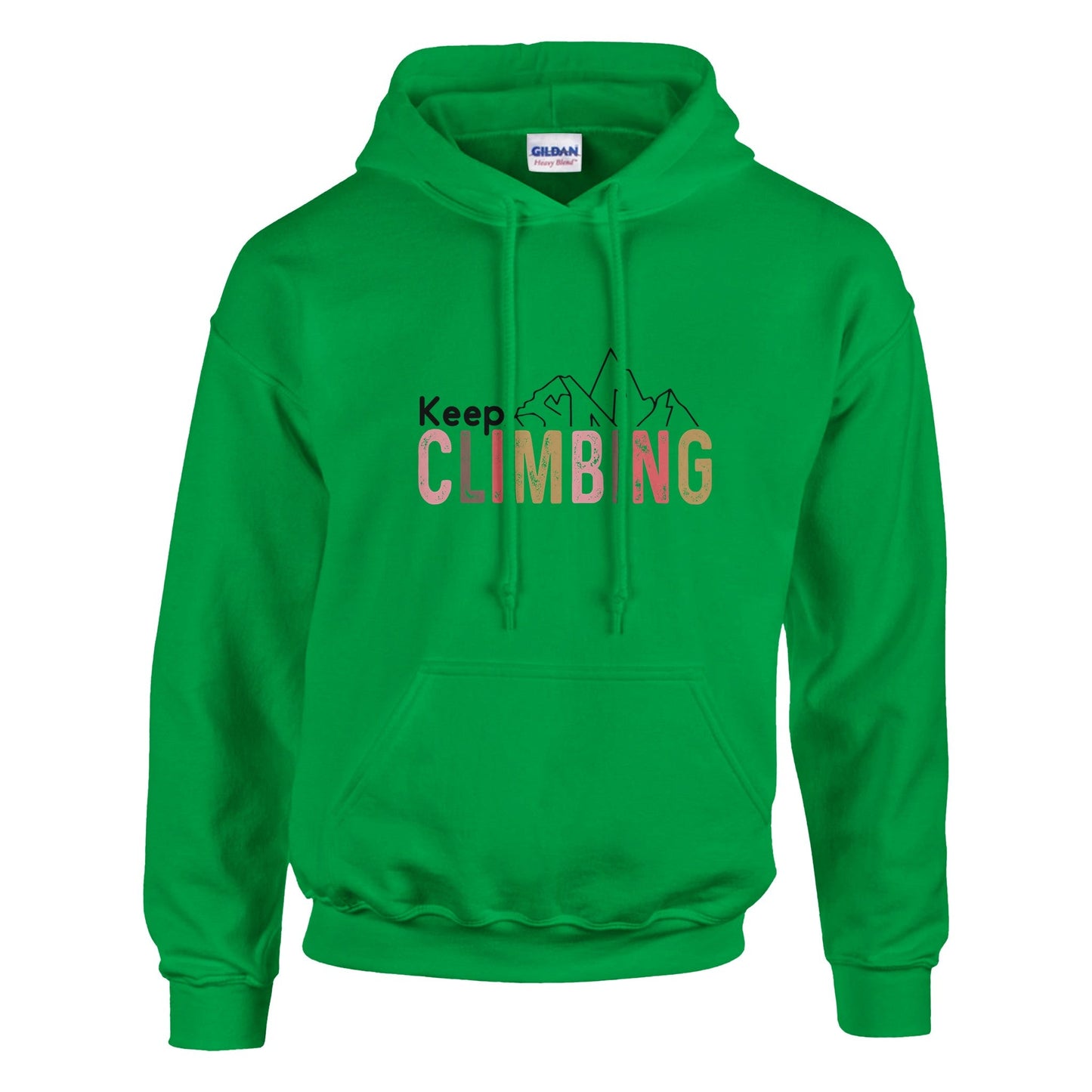 Keep Climbing - Classic Unisex Pullover Hoodie | Gildan® 18500A heavy blend hoodie. Crafted from a soft blend of 50% cotton and 50% polyester.
Features a double-lined hood with matching drawstring.
The fabric's air jet yarn offClimbing - Classic Unisex Pullover Hoodie