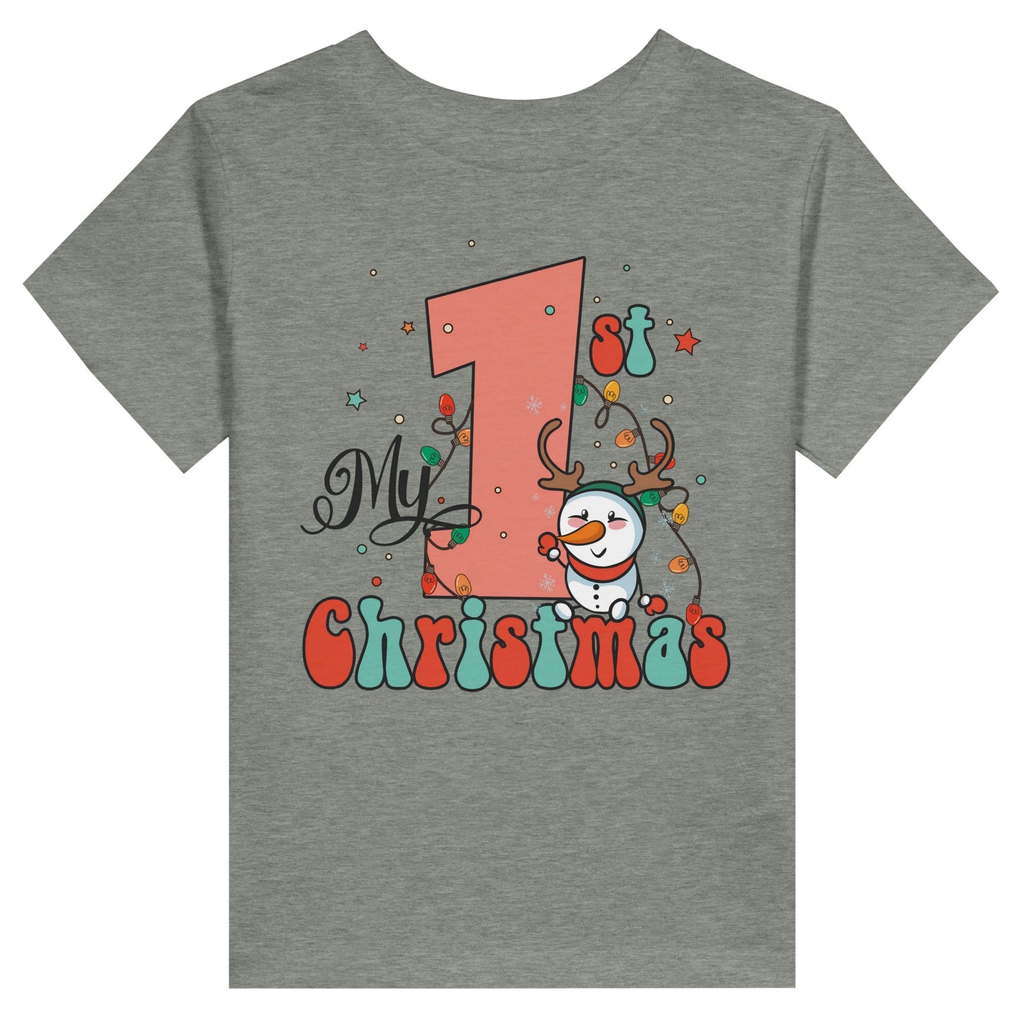 1st Christmas - Toddler Staple T-Shirt | Bella + Canvas 3001TElevate your child's wardrobe with a personalized kid's t-shirt. The Bella Canvas short sleeve tee for toddlers is made from 100% Airlume combed and ring-spun cotton1st Christmas - Toddler Staple